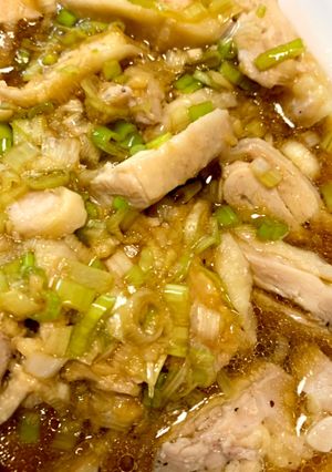 レンジでネギダレ蒸し鶏-レシピのメイン写真