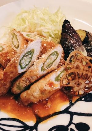 オクラの肉巻き あっさりトマトソースで-レシピのメイン写真