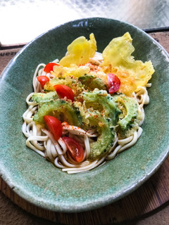 ゴーヤの天ぷらぶっかけうどん-レシピのメイン写真