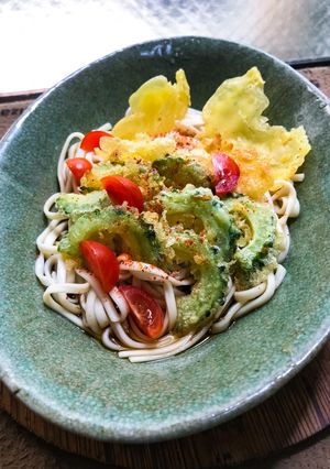 ゴーヤの天ぷらぶっかけうどん-レシピのメイン写真