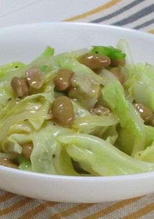 納豆とキャベツのネバネバカルボナーラ-レシピのメイン写真