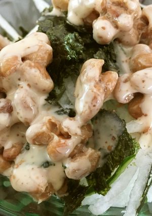 大根と納豆のごまドレッシング和え-レシピのメイン写真