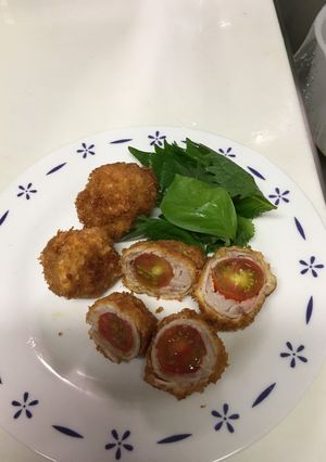 プチトマト、チーズの豚肉巻きフライ-レシピのメイン写真