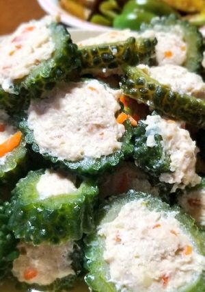ゴーヤの肉詰め〜蒸し煮〜-レシピのメイン写真