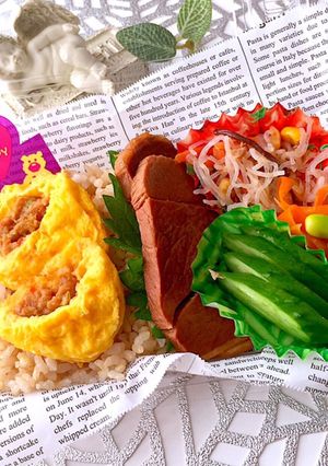 煮豚とミニオムレツ 玄米メタボ弁当-レシピのメイン写真