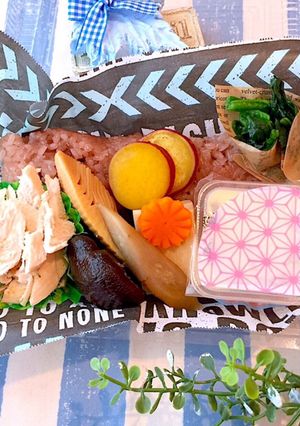 お盆お赤飯と煮物 和風弁当-レシピのメイン写真