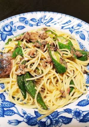 簡単☆サバ缶とオクラの和風冷製パスタ♪-レシピのメイン写真