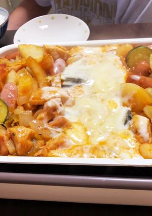 ホットプレートでチーズタッカルビ-レシピのメイン写真