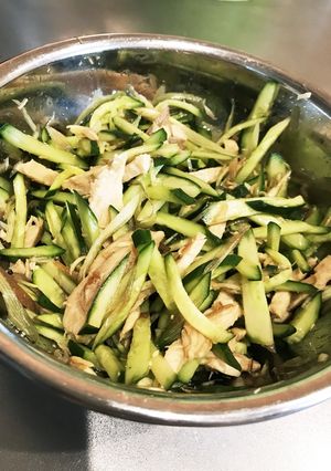 きゅうりと茗荷と茹で鳥の甘酢和え-レシピのメイン写真