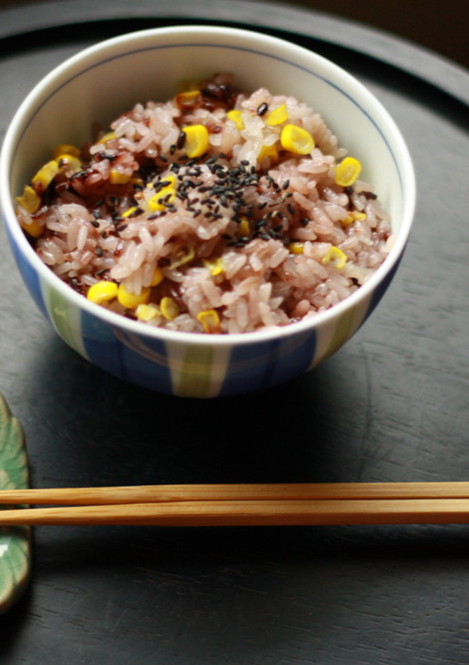 黒米とトウモロコシのおこわ（炊飯器）-レシピのメイン写真