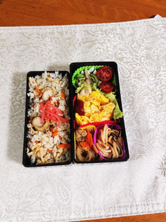 今朝はミニホタテの炊き込みご飯です。-レシピのメイン写真