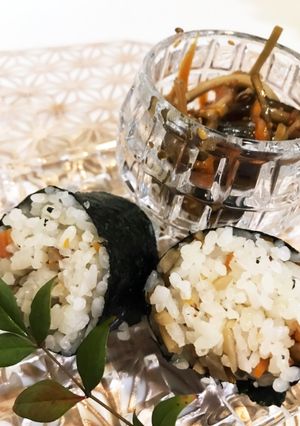 きんぴら牛蒡のお結び。または海苔巻き♡-レシピのメイン写真