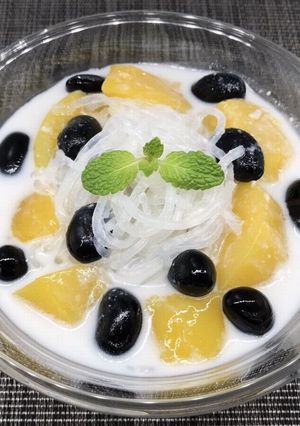 こんにゃくパスタマンゴーココナッツミルク-レシピのメイン写真