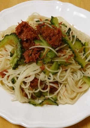 ゴーヤとコンビーフで簡単素麺チャンプルー-レシピのメイン写真