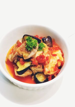 【低糖質】チキンとナスのトマトソースがけ-レシピのメイン写真