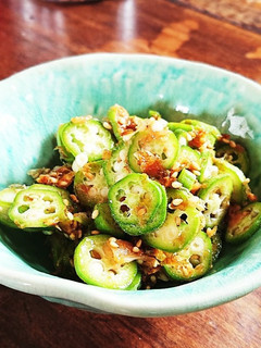 夏の食材!無農薬生オクラの梅おかか和え☆-レシピのメイン写真