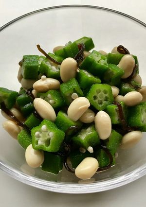 簡単！大豆スプラウトとオクラの塩昆布和え-レシピのメイン写真