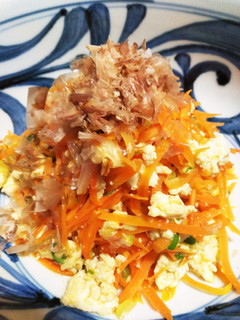 麺つゆで✿人参の炒り豆腐あえ-レシピのメイン写真