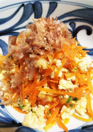 麺つゆで✿人参の炒り豆腐あえ-レシピのメイン写真