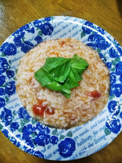 梨湖の簡単!トマトバジルリゾット-レシピのメイン写真