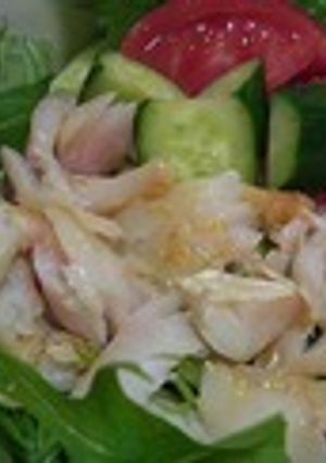 カマスの干物と水菜のサラダはポン酢で-レシピのメイン写真