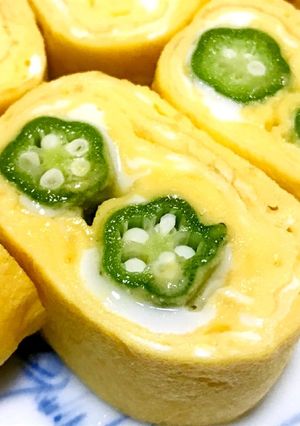 オクラのスターだし巻き☆卵焼き-レシピのメイン写真