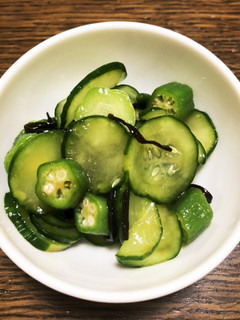 オクラときゅうりの塩昆布和え-レシピのメイン写真