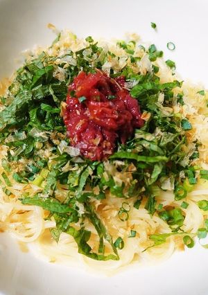 即席！手抜き！超簡単！梅シソパスタ♪-レシピのメイン写真