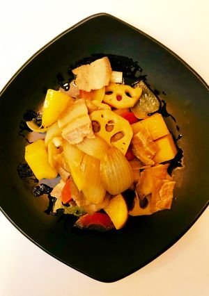 フライパンで蓮根入り肉じゃが-レシピのメイン写真