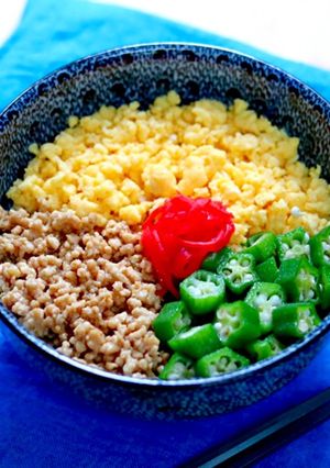 オクラの三色丼-レシピのメイン写真