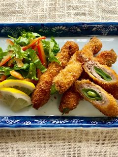 ほっくり♪インゲンの豚肉巻きフライです-レシピのメイン写真