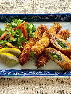 ほっくり♪インゲンの豚肉巻きフライです-レシピのメイン写真