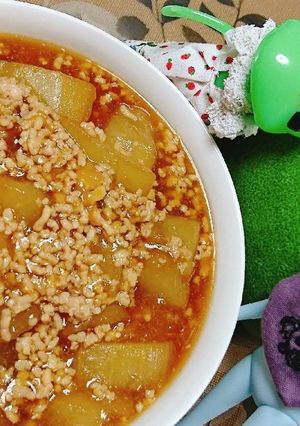 簡単ズボラの『挽肉あんかけの冬瓜煮』-レシピのメイン写真
