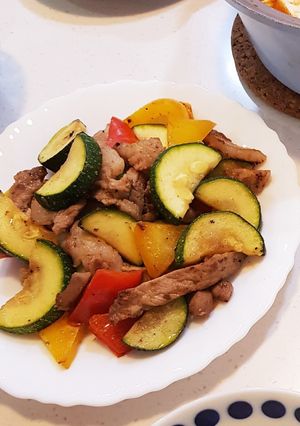 ズッキーニと豚肉の炒めもの-レシピのメイン写真