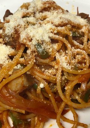 親鳥でナポリタン-レシピのメイン写真