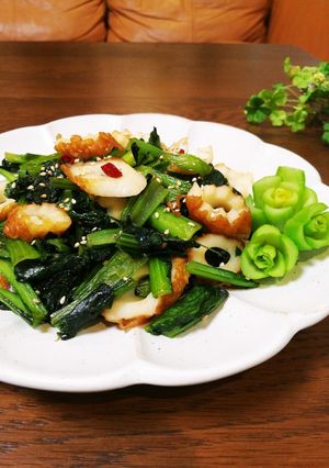 ちくわと小松菜の鶏ガラ醤油炒め-レシピのメイン写真