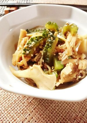 ゴーヤときのこのおかか煮-レシピのメイン写真