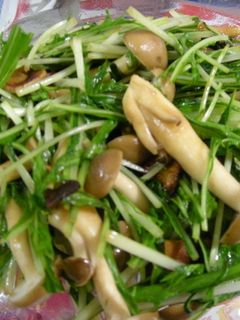 水菜としめじのにんにくバター炒め-レシピのメイン写真