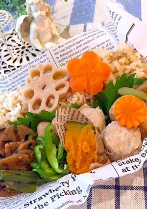 玄米 和風メタボ対策弁当-レシピのメイン写真