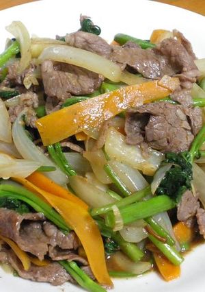 牛肉と空芯菜のオイスターソース炒め-レシピのメイン写真