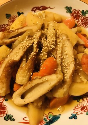 お弁当のおかず可●竹輪と根菜のあまから煮-レシピのメイン写真