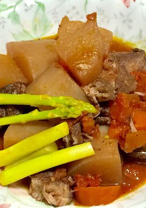 豚肉と大根のトマト煮込み-レシピのメイン写真