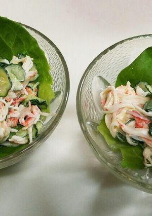 簡単！カニかまと胡瓜サラダ菜のサラダ☆-レシピのメイン写真