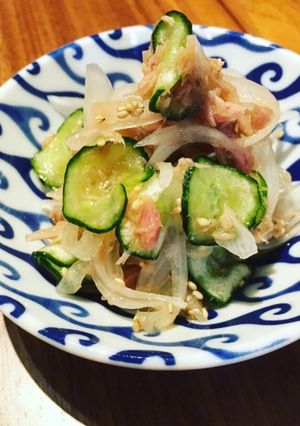 玉ねぎきゅうりツナのさっぱり酢の物-レシピのメイン写真