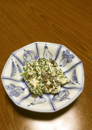 【野菜ソムリエ】菊菜とシメジの胡桃白和え-レシピのメイン写真