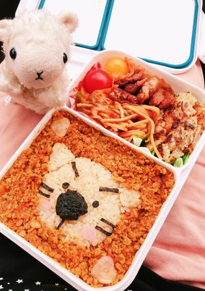 キーマカレーでライオンさん弁当-レシピのメイン写真