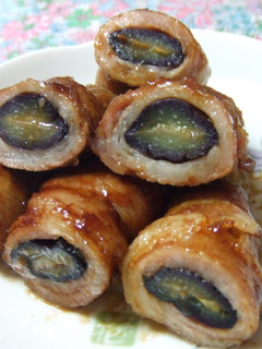 レンジでなすの豚巻き♪赤味噌挟み照り焼き-レシピのメイン写真