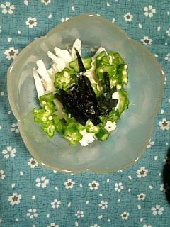 オクラと長芋、わさび醤油で。。おつまみ♪-レシピのメイン写真