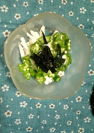オクラと長芋、わさび醤油で。。おつまみ♪-レシピのメイン写真