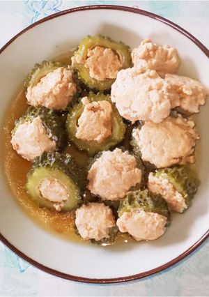 ゴーヤのあっさり肉詰め煮込み-レシピのメイン写真